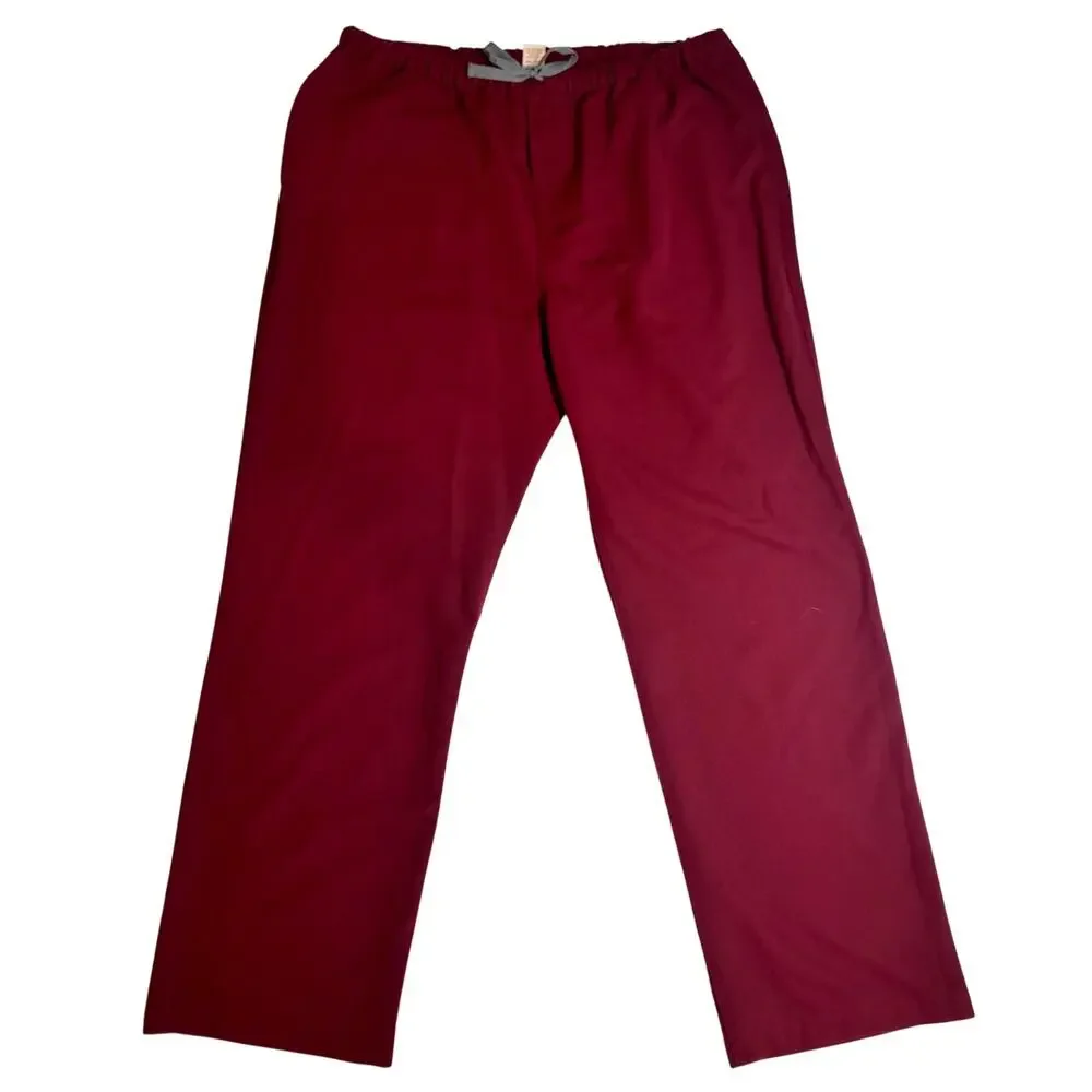 FIGS Pisco Basic Scrub Pants Burgundy Maroon Men’s XXL 2XL PO 1810 Bottoms Red